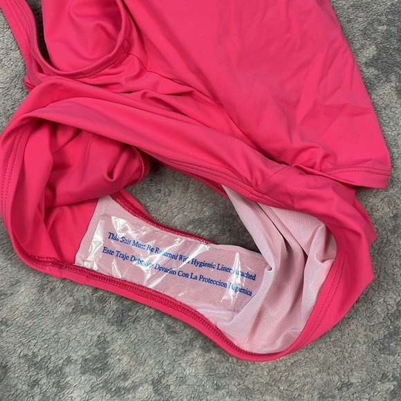NWT Tommy Bahama Tie Front Wrap One Piece Swimsuit Pink Flattering Sz 8 - Picture 8 of 10